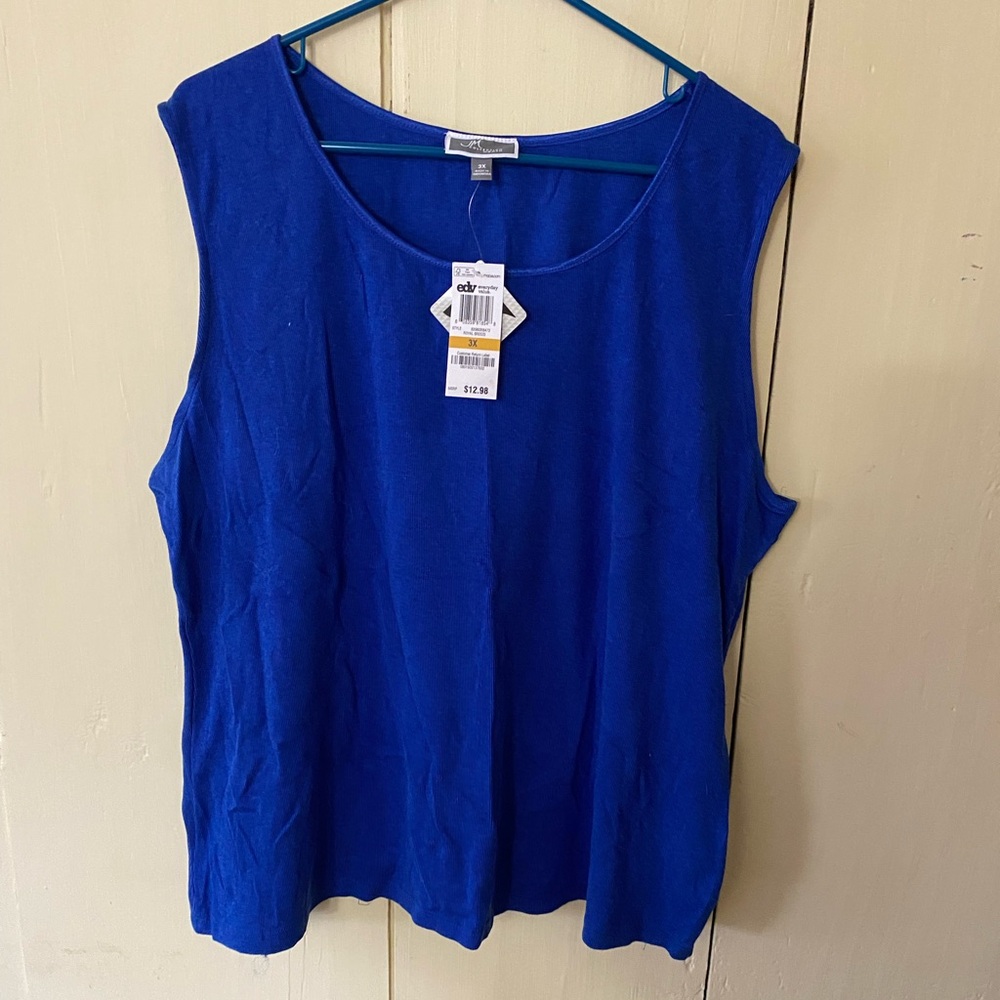 JM collection blue tank top 3xl NWT